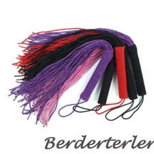 Multicolor Fetish Soft Nylon Rope Whip Flogger Handle Spanking Paddle Knout