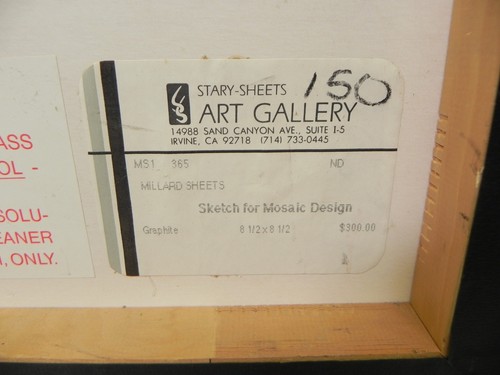 Vintage MILLARD SHEETS Mosaic Design ORIGINAL Graphite Sketch Drawing - Picture 4 of 5