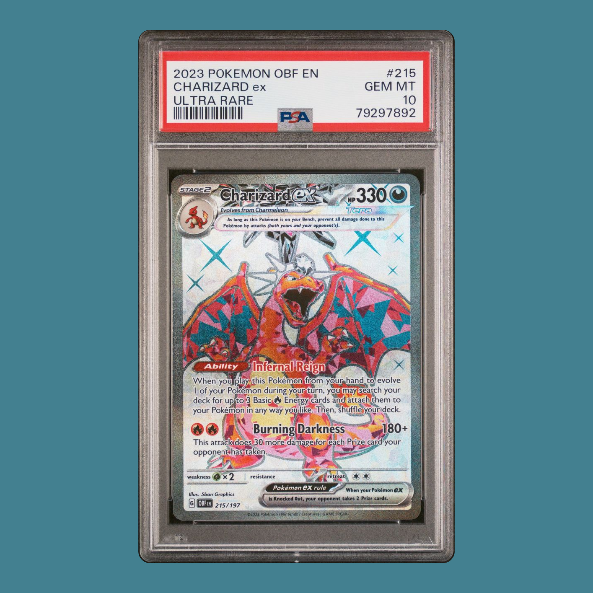 PSA 10 Charizard ex 215 — Pokemon TCG — Obsidian Flames PSA 10 Charizard ex 215 — Pokemon TCG — Obsidian Flames