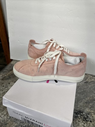 ISAAC MIZRAHI Women Lace Up Fashion Sneakers Faux Suede Pink Crystal 8M - Picture 9 of 20