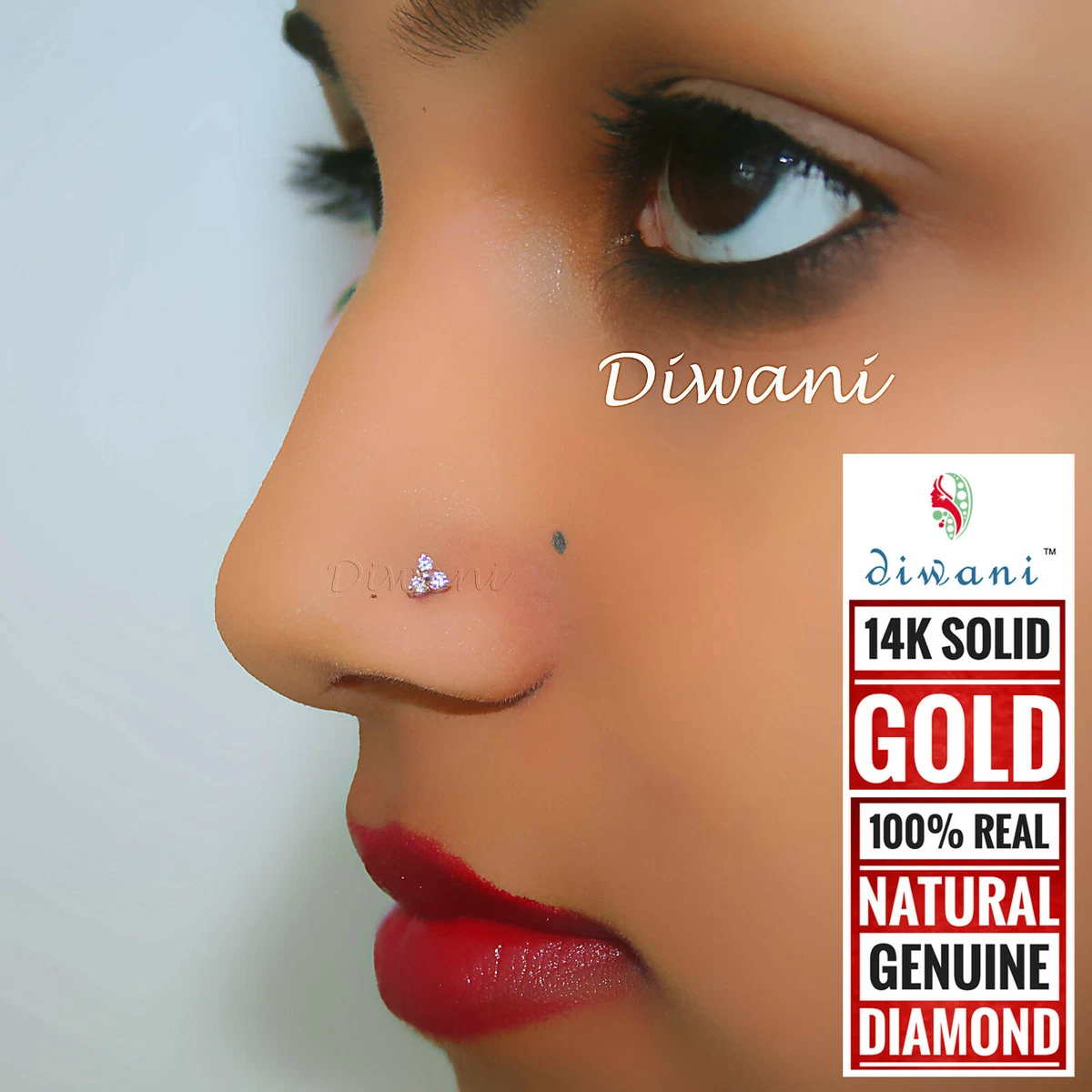 Solid gold shop nose stud