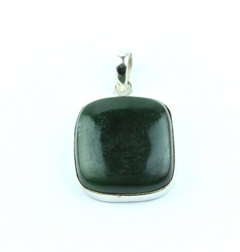 Colgante de nefrita de jade piedras preciosas reales engarzadas en plata 925 verde regalo - Imagen 6 de 8