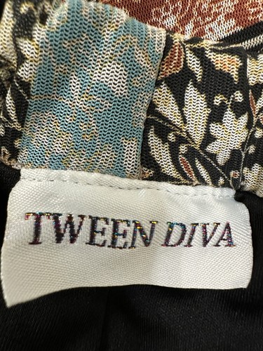 Tween Diva Floral Pants Patchwork Floral Flare High Rise Pull on Girl W22 L26 - Picture 11 of 11
