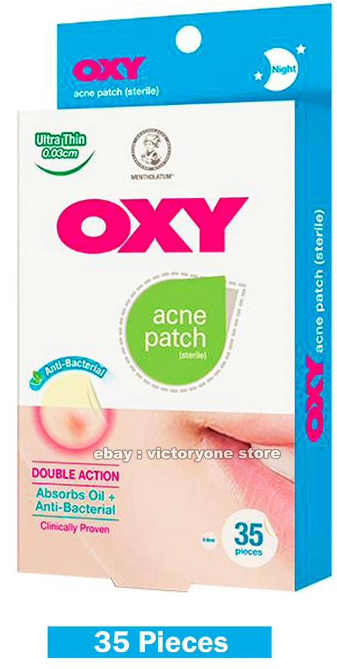 OXY Anti Bacterial Acne Patch Sterile Double Action Absorbs Oil 1 Box 35 Pieces - Image 4 of 4