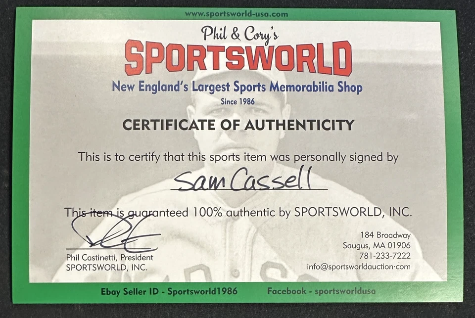 Foto autografiada 16x20 de Sam Cassell con campeones de la NBA 2008 Boston Celtics Foto 2 de 2