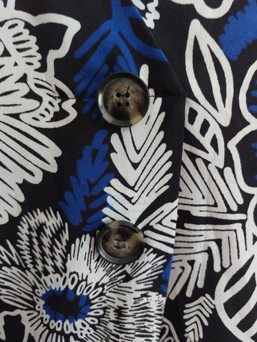 Papaya Collection Black White Blue Floral 3/4 Sleeve Blouse Top Uk 18 Office - Picture 2 of 6