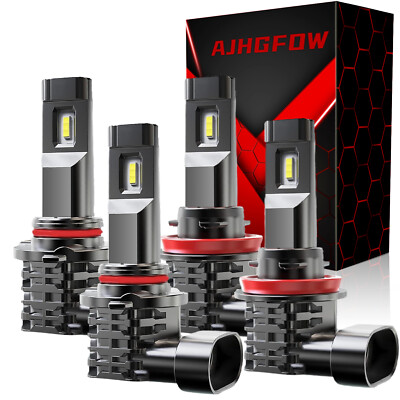 9005 H11 LED Headlight Combo High Low Beam Bulbs Super White Plug and Play Kit