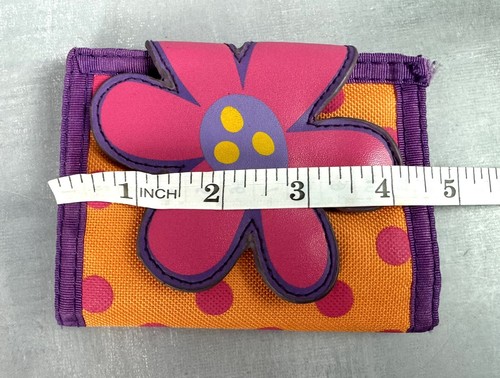 STEPHEN JOSEPH Girlls Wallet Butterfly Dots Pink Orange Hook/Loop 0160 - Picture 4 of 5