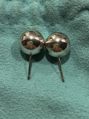 Tiffany & Co 10mm Sterling Silver HardWear Bead Ball Stud Earrings - Picture 4 of 6