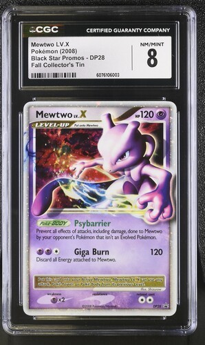 POKEMON CGC MINT MEWTWO LV X DP28 BLACK STAR PROMO 2008 FALL COLLECTOR'S TIN