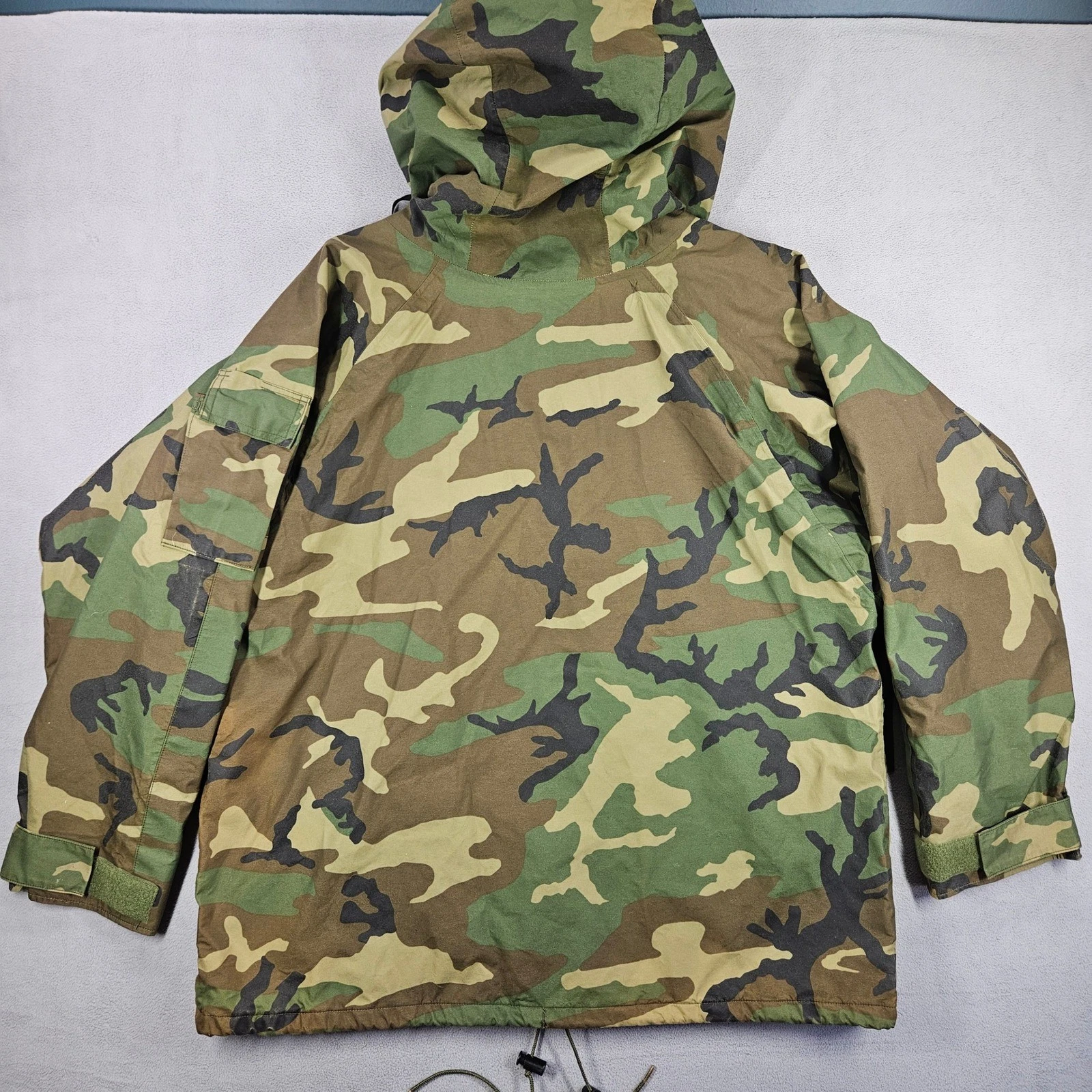 US Military Extended Cold Weather Parka Mens XL Hooded Camo Woodland Jacket - product detail image 18