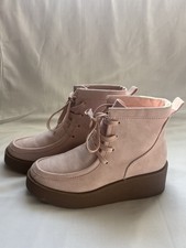 Old Navy Fashion Wedge Pink Bamboo Lace Up Pl...