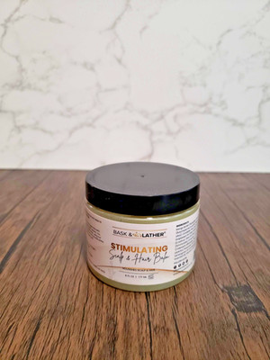 Bask & Lather Stimulating Scalp & Hair Balm Shea Mango Butter 6oz Natural Curly