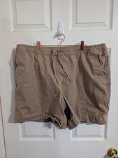 L.L. Bean Womens Dock Shorts Beige Favorite Fit Cotton Drawstring Size 20W