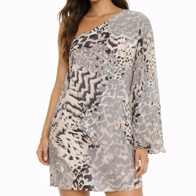 Elizabeth and James Women s 100% Silk One-Sleeve Cocktail Dress Size 2