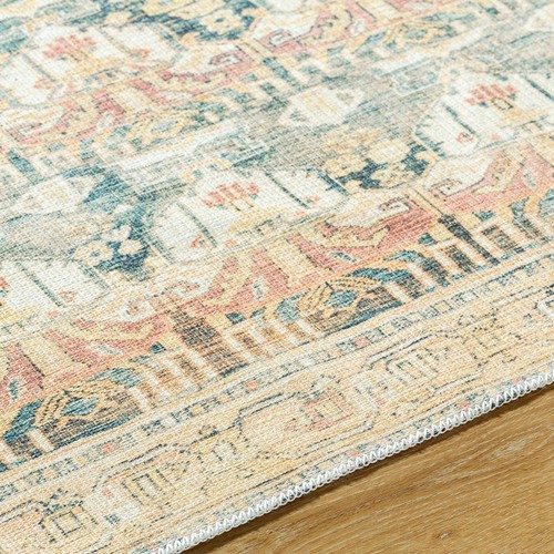 Kathaleen Traditional Apricot Washable Area Rug - Picture 3 of 12