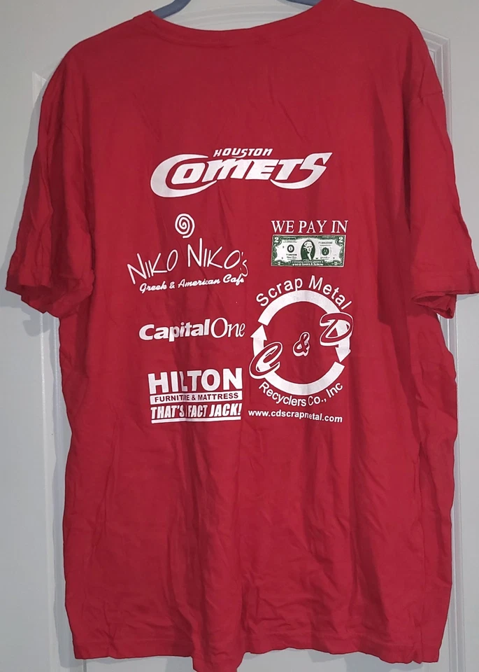 Vtg Houston Comets WNBA 2007 Get In The Game Red T Shirt Womens Size L Big Three - Image 4 of 4