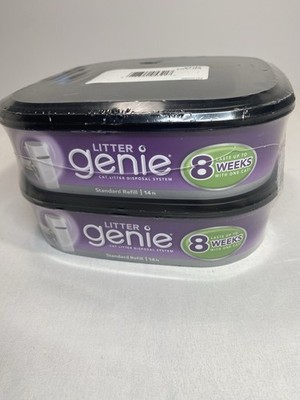 NEW Sealed 2 Pack Litter Genie Cat Litter Disposal System Standard REFILL 14 ft