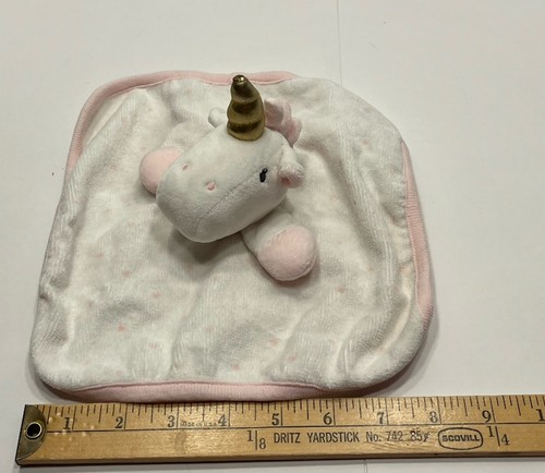 Cloud Island White Pink Unicorn Washcloth Lovey Security Baby Toy - Picture 6 of 11