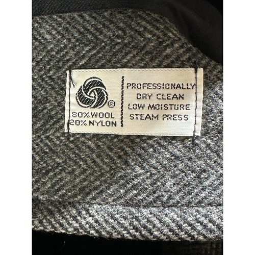 Vintage Stratojac Coat Mens 48S Gray Herringbone Overcoat Wool Winter Outdoors - Picture 5 of 6