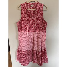 J.Crew 2X Floral Sleeveless Tiered Cover Up Dress in Mixed Print w/tassels