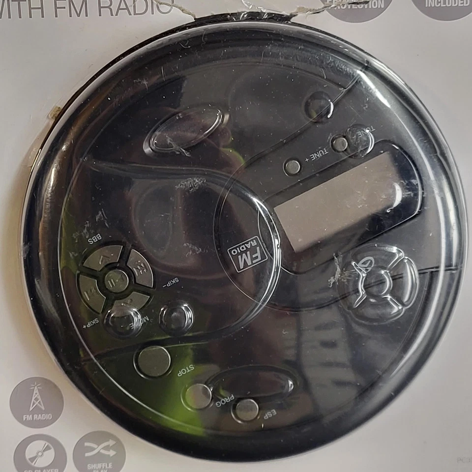 Reproductor de CD GPX con radio FM negro PC332B portátil 60 segundos ¡solo piezas antideslizantes!! Foto 3 de 4