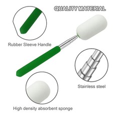 Telescoping Metal Sponge Tool for Pottery Care Optimized for Small Openings