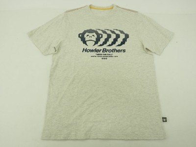 New! Howler Bros Mono Mirage Cotton Blend Tee Shirt Men's Medium Heather Grey