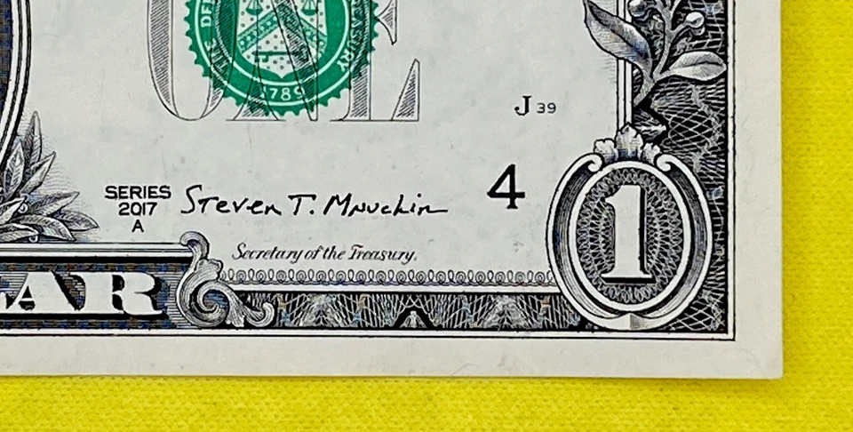 2025 1939 Tombstone Year Note 1s Fancy Serial Number $1 Dollar Bill FRN 2017A DC - Image 4 of 4