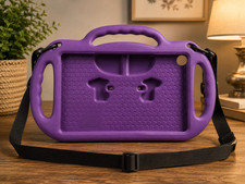 Purple Kids EVA Foam Protective Tablet Case with Shoulder Strap  Carry Handle