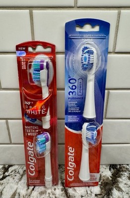 4 ~COLGATE~ 360 Power Replacement Brush Heads ~OPTIC WHITE~ Deep Clean Floss Tip