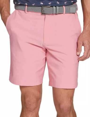 Walter Hagen Men's 9" Inseam Performance 11 Micro Lines Pink Shorts Size 34 - Picture 1 of 6