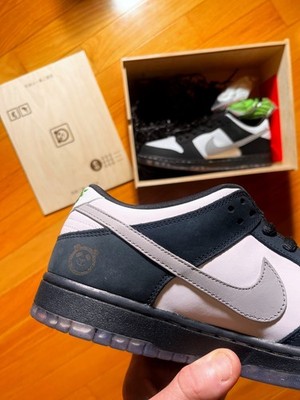 1/50! Laser   Engraved Shoe & Special Box - Nike SB Dunk Low Panda Pigeon New!!