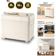 Bread Machine, 2.2LB 15-in-1 Bread Maker, Dua...