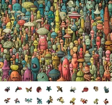 Dense Monster Jigsaw Puzzles for Adults 1000 Pieces, Brain Challenging Shaped Pu