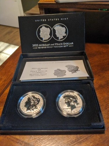 2023 Morgan and Peace Dollar Reverse Proof Set w/box and COA