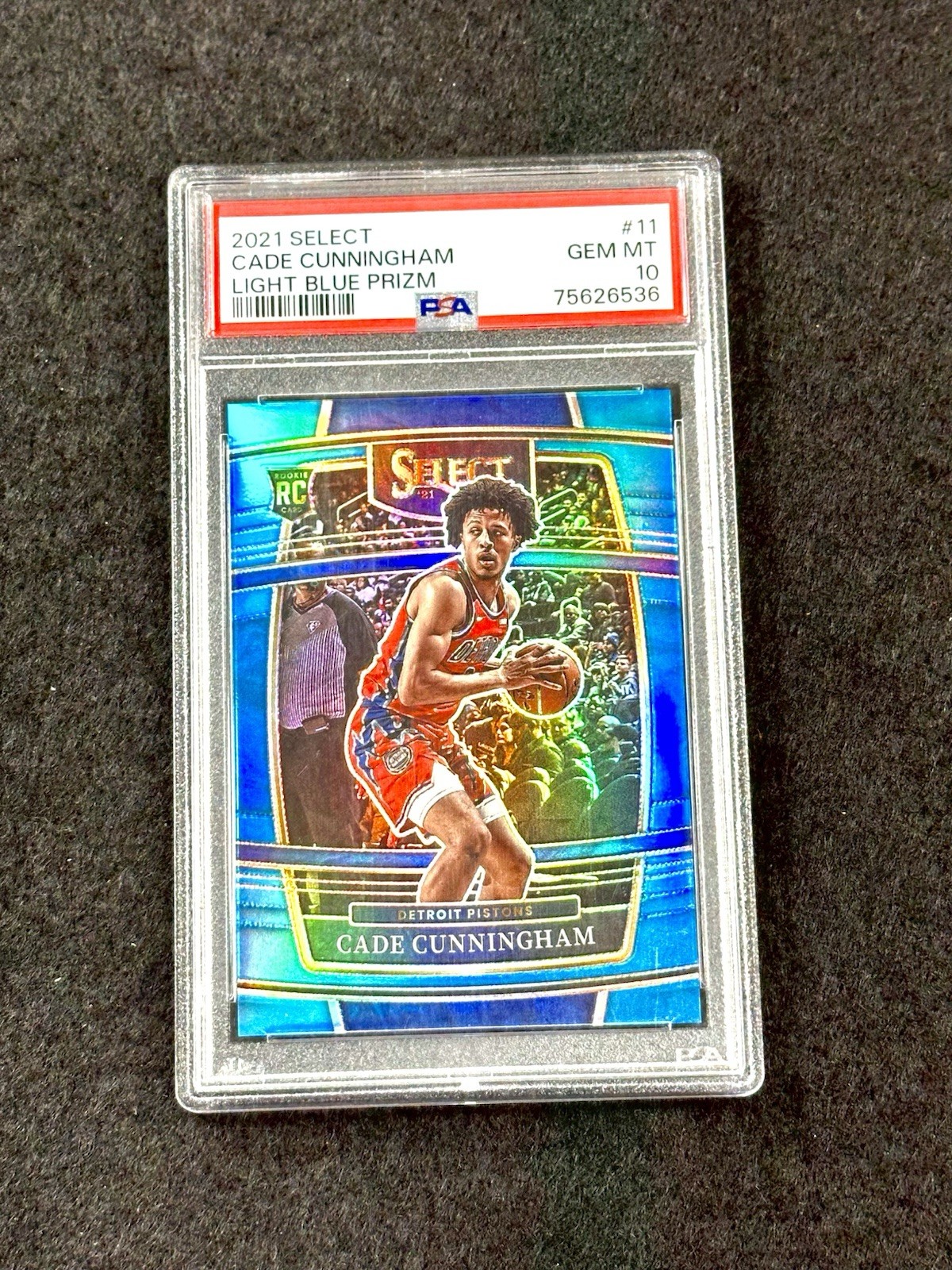 2021 Select CADE CUNNINGHAM Rookie Light Blue Prizm Concourse RC #/299 PSA 10