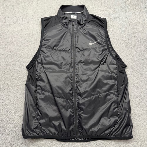 Nike 689475-010 Mens XL Black Aeroloft Polyfill Full-Zip Running Puffer Vest