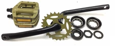 20 Mongoose, Kent 25T BMX Crankset One Piece Bike Crank set Bearings + Pedals