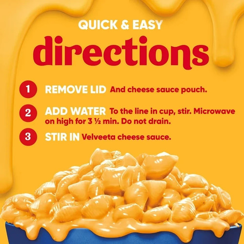 Velveeta Original Mac & Cheese Mikrowelle Tassen, 8er Pack, je 2,39 Unzen - Bild 6 von 7