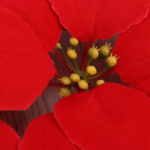 50 PCS Artificial Flowers Red Poinsettia Clips Vacation Fake Poinsettias