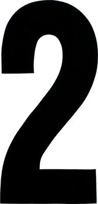 Dirt Digits XT73B-2 Extreme Digits  Stick-On 7in. Black Number - 2