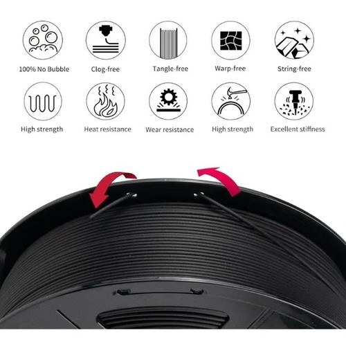 Filament PETG z włókna węglowego 1,75 mm, odporna na zużycie i żaroodporna drukarka 3D PETG - Zdjęcie 4 z 5