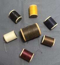 Vintage STAR Mercerized Cotton Thread Wooden Spools Lot of 7 American Thread Co