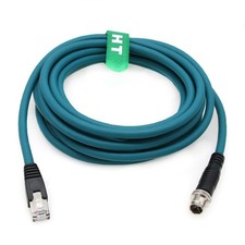 M12 Ethernet 8 Pin X-Code RJ45 CAT-7e GigE Cable for Basler Cognex Vision Cam...