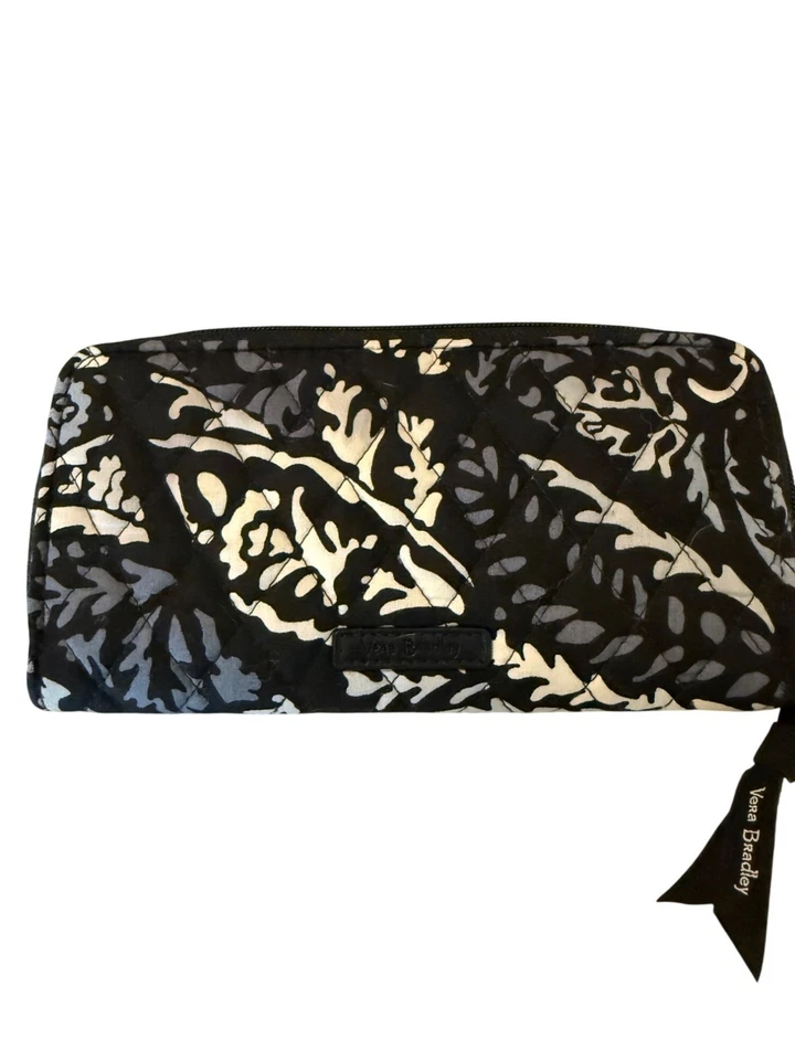 Vera Bradley Conjunto de Bolso y Cartera Glenna Negro Blanco Acolchado Bolso de Mano Cartera Bolso Foto 3 de 4