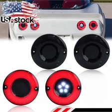 4X Smoked Red LED Rear Tail Light & White Backup Lamps For 1975-1979 Corvette C3