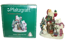 Pfaltzgraff Snow Bear Christmas Sculpture 2002 Santa Holiday Resin Tree Holiday