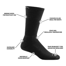 USA DARN TOUGH T4021 BLACK MEN'S TACTICAL BOOT Cushion MERINO WOOL SOCKS ARMY