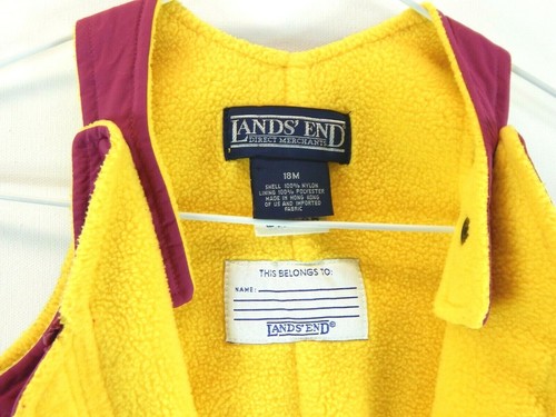 Lands' End Pink 2 piece bib overalls pants ski jacket suit coat hooded 18M Small - Picture 4 of 11